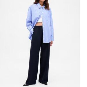 GAP Easy Wide-Leg Pants in Navy Petite Small